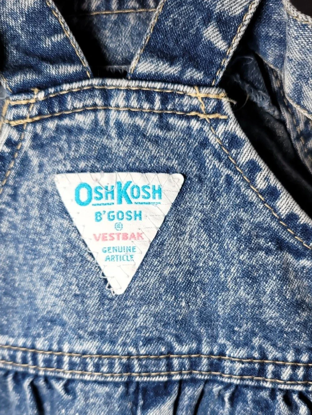 OshKosh B'gosh Acid-Wash Denim Short Overalls in Blue